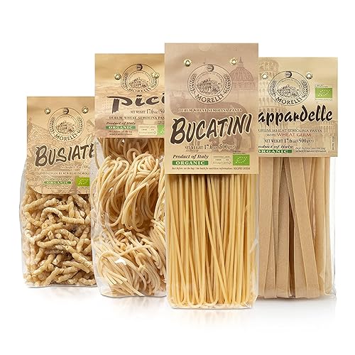 Morelli Busiate, Pappardelle, Pici, and Bucatini Pasta Variety Pack -