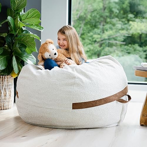 Miniatura 278 de Big Joe Fuf - Puf extragrande (XXL) relleno de espuma con funda extraíble, color niebla Lenox, poliéster tejido duradero, 6 pies, gigante Negro