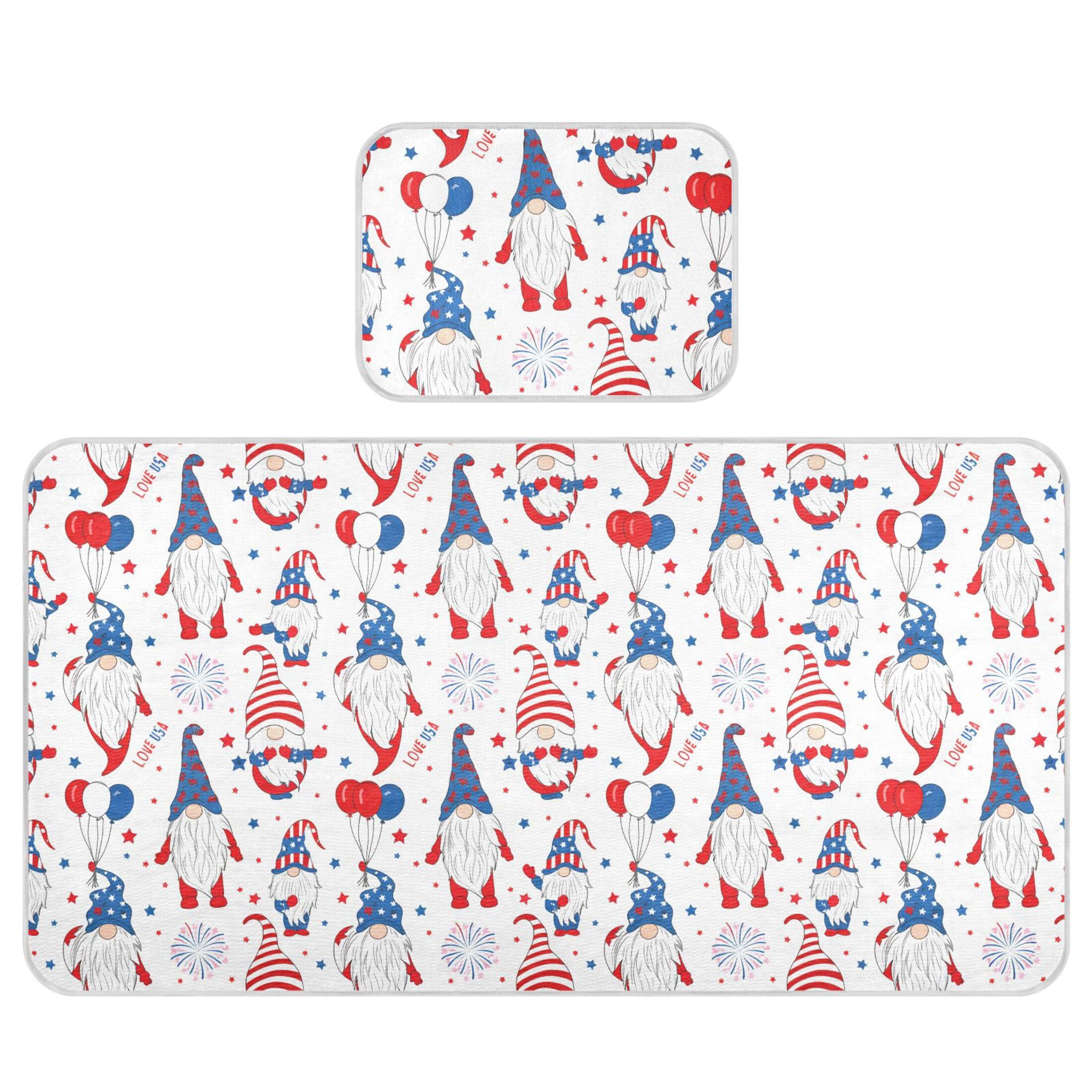 Takiito Independence Day Gnomes Baby Cooling Mattress Pad, Soft & Breathable Cooling Mat Keep Baby Cool in Summer 28x52 in, Nursery Essential