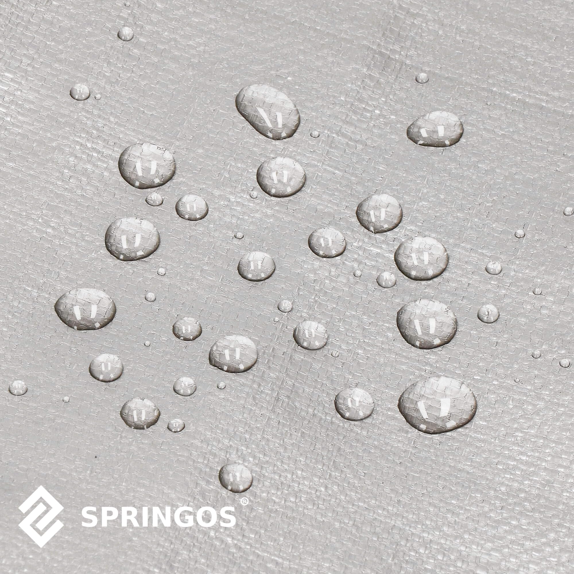SPRINGOS Lona de protección, 6 x 8 m, Esquinas reforzadas, Ojales de Polietileno, 270 g/m2, Lona de protección, Lona de Camping, Impermeable, Doble Cara