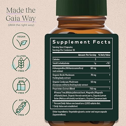 Miniatura 2 de Gaia Herbs Adrenal Health Suplemento nocturno de restauración 1 1