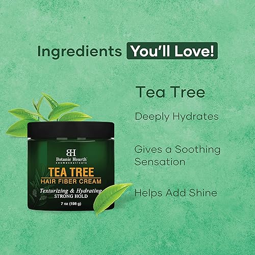 Miniatura 2 de Botanic Hearth Tea Tree Hair Cream - Fibras capilares para adelgazar, peinar, texturizar e hidratar el cabello, fuerte sujeción y sin sulfato, para