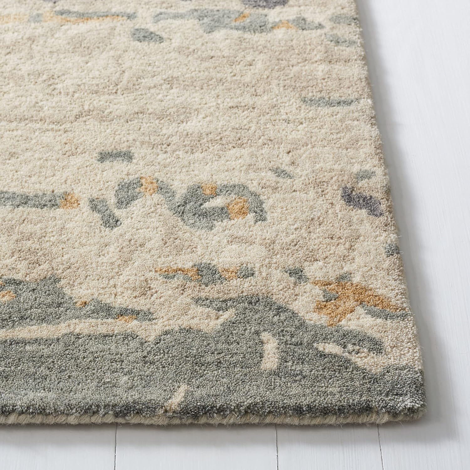 SAFAVIEH Soho Collection 8' x 10' Beige/Grey SOH676B Handmade Modern Abstract Wool Living Room Dining Bedroom Area Rug