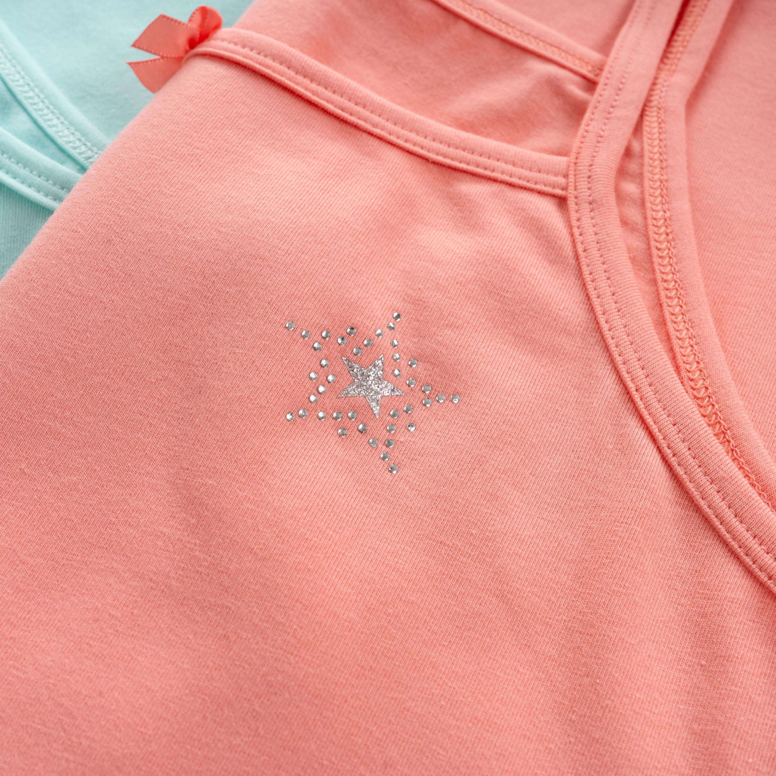 LOREZA® 5 Filles sous-vêtements en Coton Débardeur Enfants Strass/Bretelles Fines 2-13 Anni