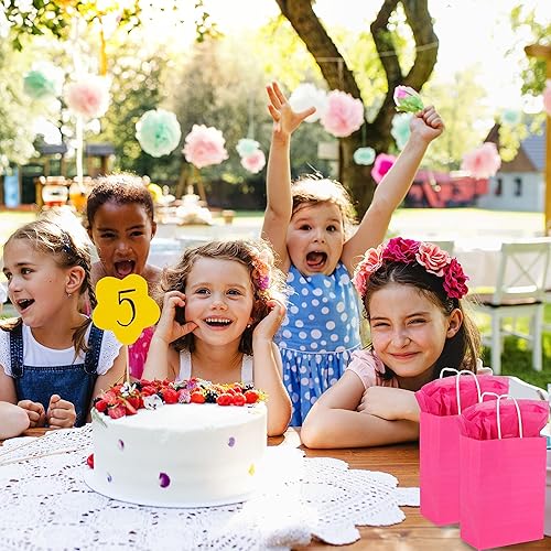 Miniatura 8 de AMAZING TIME Paquete de 150 bolsas de papel kraft de 5.25 x 3.25 x 8.25 pulgadas, bolsas de regalo con asas, tamaño pequeño a granel para