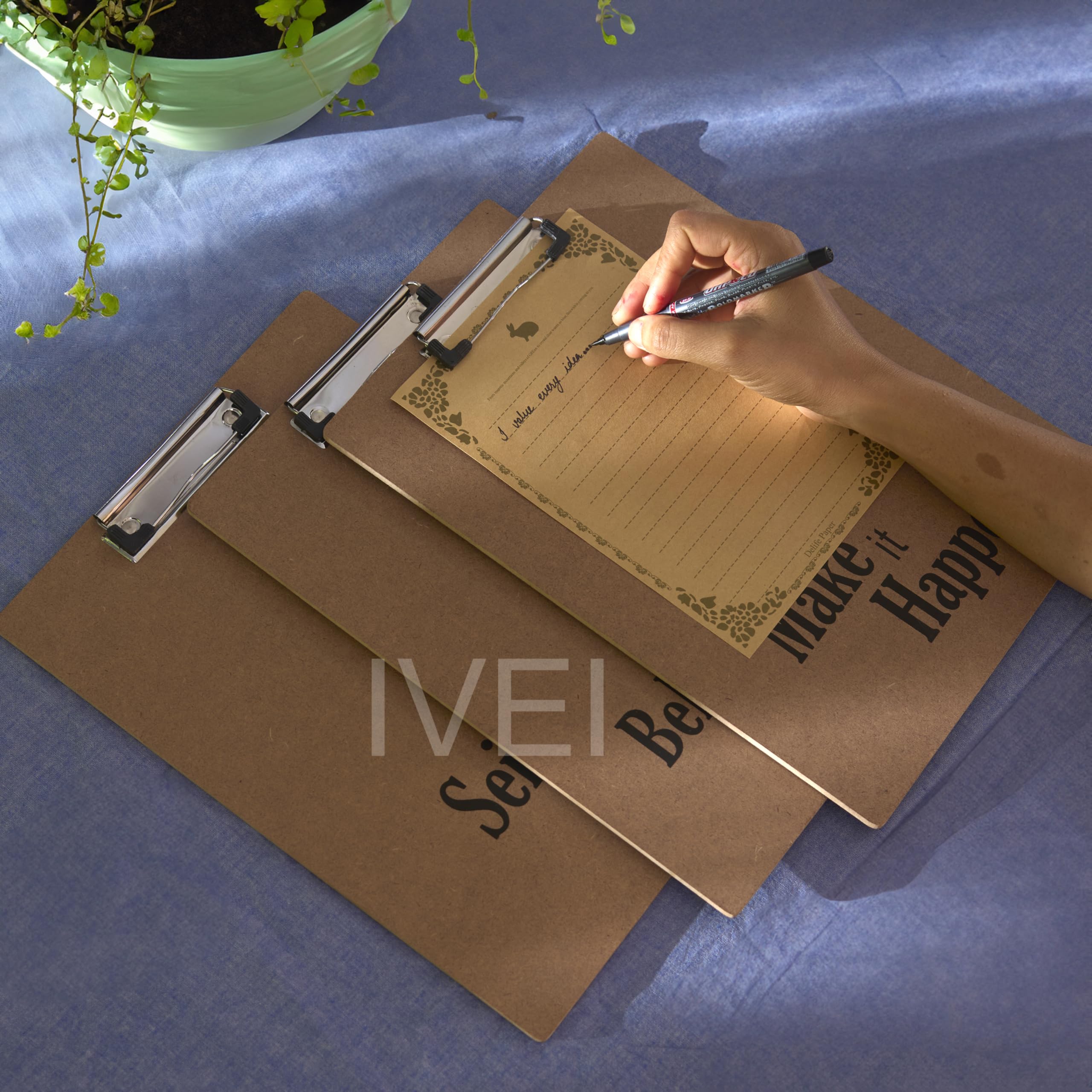 IVEI Lavagna con clip | Blocco da disegno e appunti | MDF A4 tinta unita – Set di 3 | Forniture (set da 2)