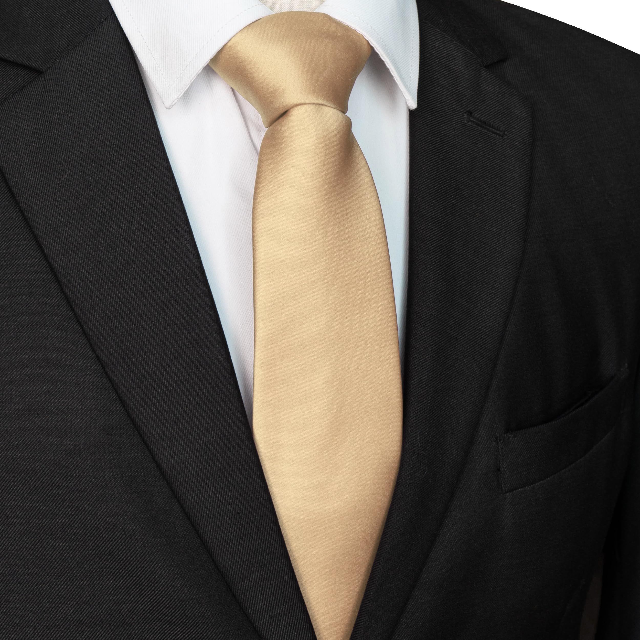 JEMYGINS Solid Color Tie Mens Necktie for Business and Wedding — view 3