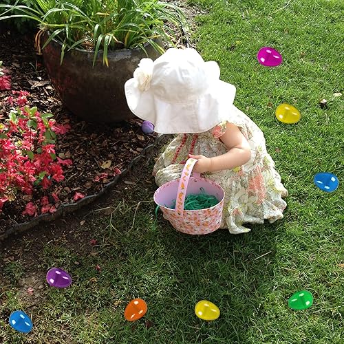 Miniatura 7 de Huevos de Pascua de plástico sorpresa juguetes ciegos bolsas de colores surtidos brillantes y vacíos, cestas de manualidades para juegos de caza de