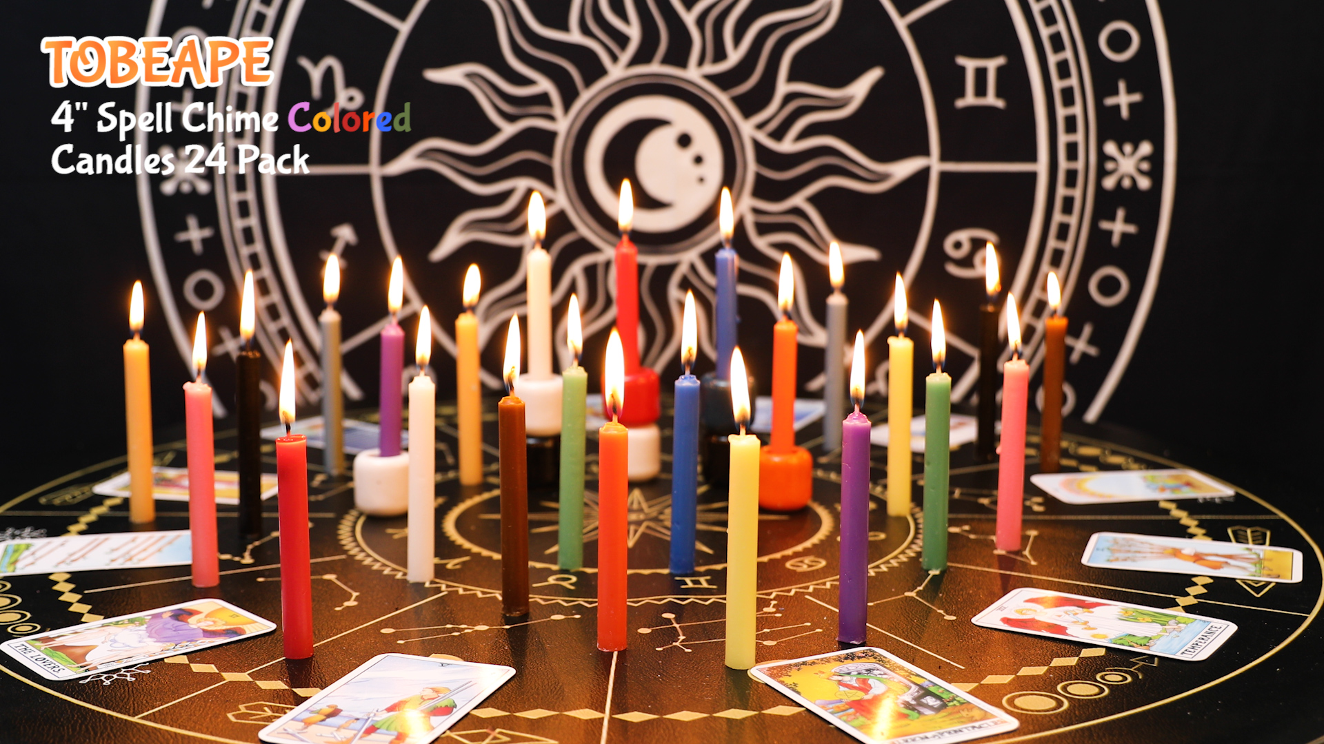 Amazon.com: Tobeape 24 Pack Assorted Color Spell Chime Candles, 4