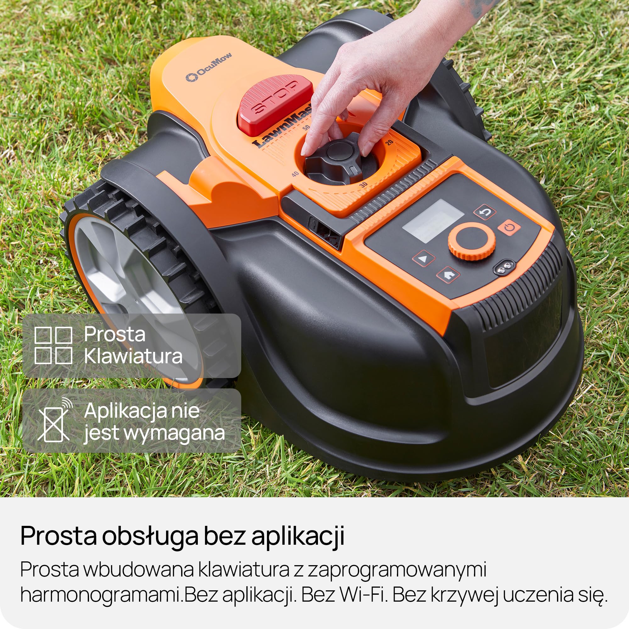 Lawnmaster AMB16i4 Plus kosiarka automatyczna, bez kabla ograniczającego do 600 m², unikanie przeszkód, nawigacja optyczna, automatyczna stacja ładująca, funkcja strefy zabronionej, aplikacja WiFi i