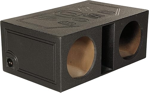 QPower - Caja de subwoofer con doble ventilación de 12 pulgadas, sistema de subwoofer con puerto, color negro, accesorios para sistemas de audio