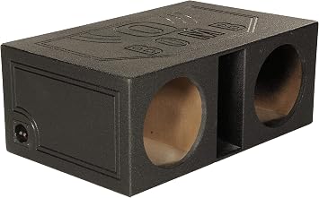 QPower 12 Inch Dual Vented Subwoofer Box, Ported Sub Enclosure System, Black - Car Audio and Sound Systems Accessories for Subwoofers and Speakers