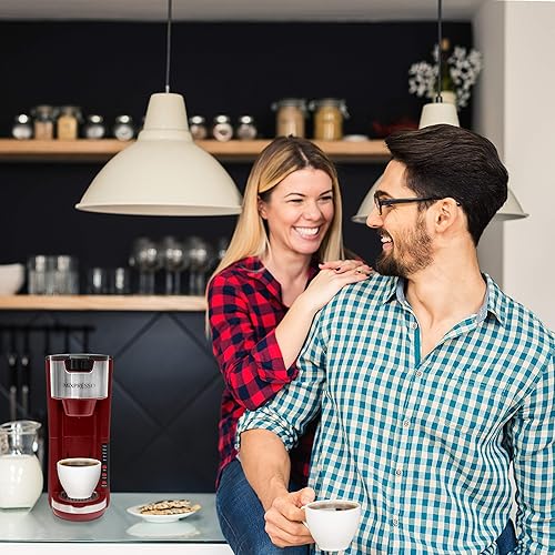 Vista 26 de Mixpresso Cafetera de una sola porción compatible con cápsulas K-Cup y café molido, cafetera K-Cup de una sola porción con 4 tamaños de preparación