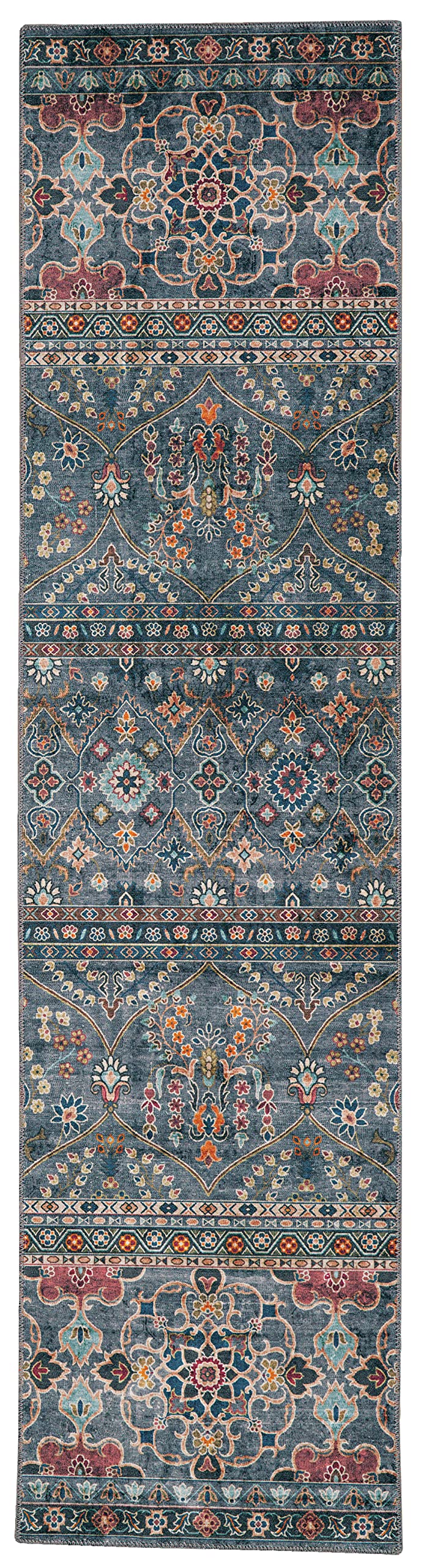Linon Home Decor Products The Anywhere Washable Rug Jasper Teal & Ivory