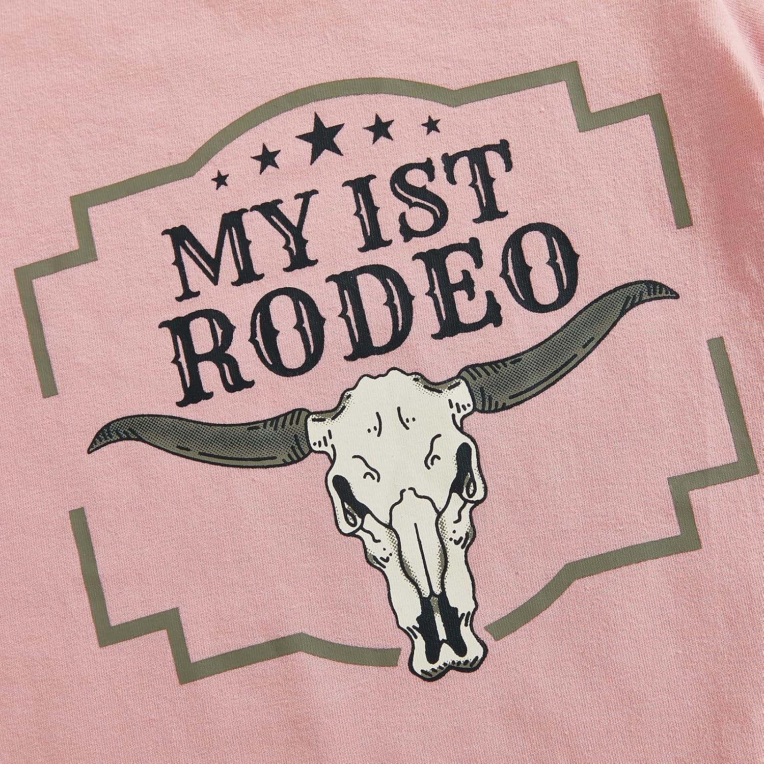 SAYOO Western Baby Girl Clothes Boots or Bows Letter Bodysuit Romper Cow Print Flared Pants Headband Cowgirl Country Outfit - Image 6