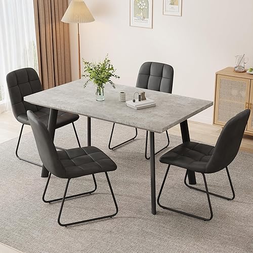 Miniatura 62 de Combinación de mesa de comedor y silla moderna extensible de 63 a 79 pulgadas, juego de mesa de comedor familiar de 6/8 personas, tablero de mesa de