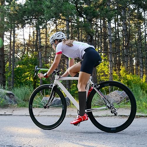 Miniatura 6 de YEJIMONG Calcetines altos gruesos y cálidos para mujer 4 pares de calcetines largos acolchados de algodón para correr senderismo esquí regalos