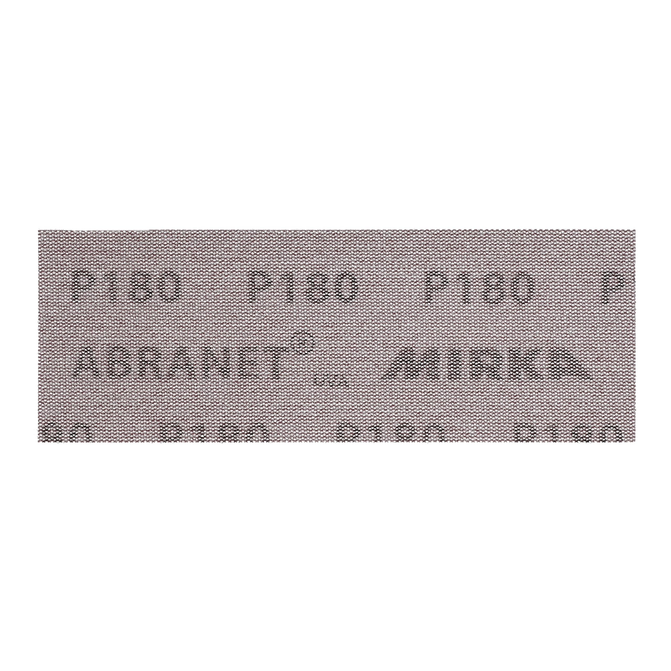 Mirka Abranet papier ścierny 70x198 mm rzep P180 50 szt | Siatka ścierna Mirka z ziarnistością P180 idealna do drewna szpachli lakierów i plastiku z mocowaniem na rzep