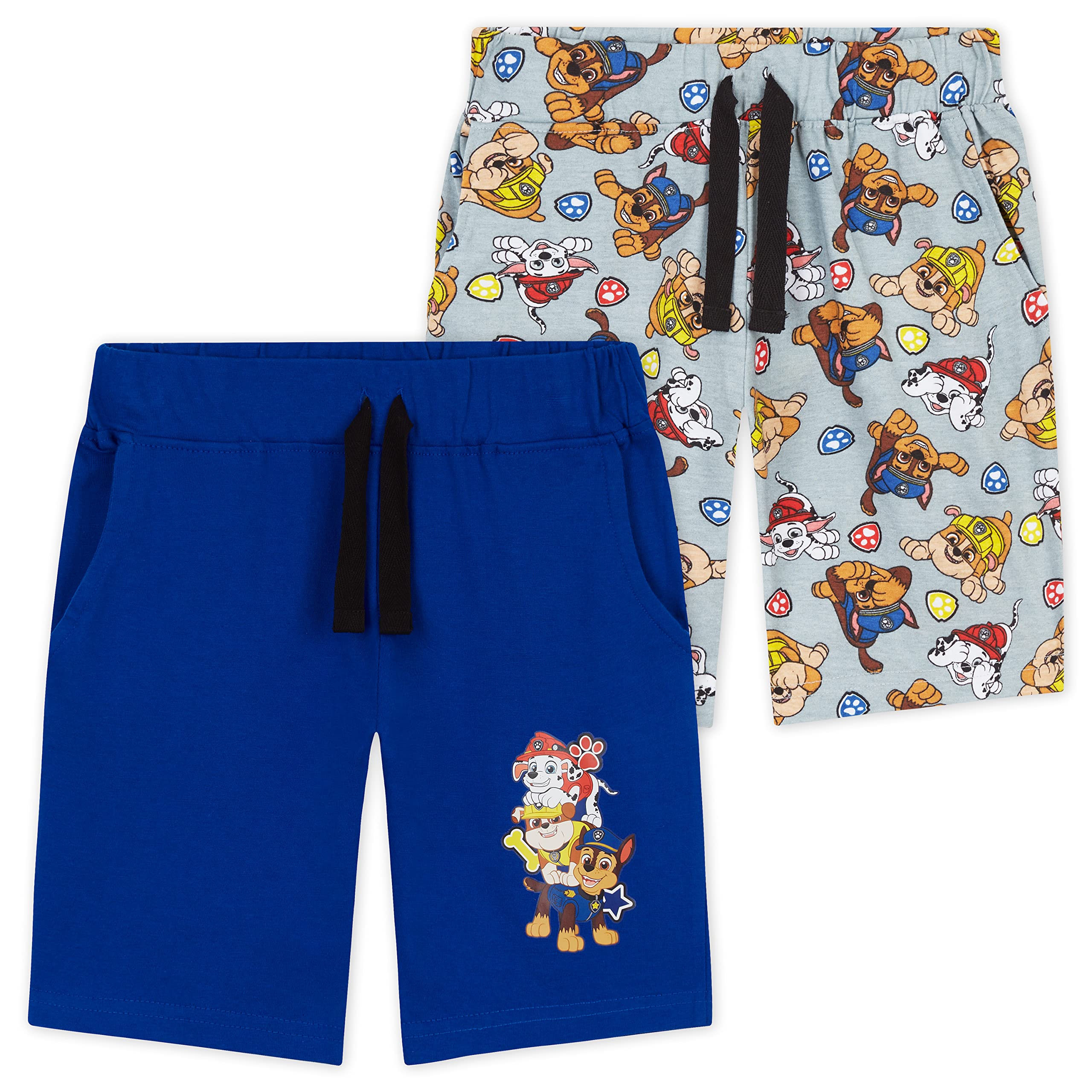 Paw PatrolPantalones Cortos Niño, Bermudas De Algodón La Patrulla Canina, Pack De 2 Pantalones Con Chase Marshall y Rubble, Regalos Niños 18 Meses-6 Años
