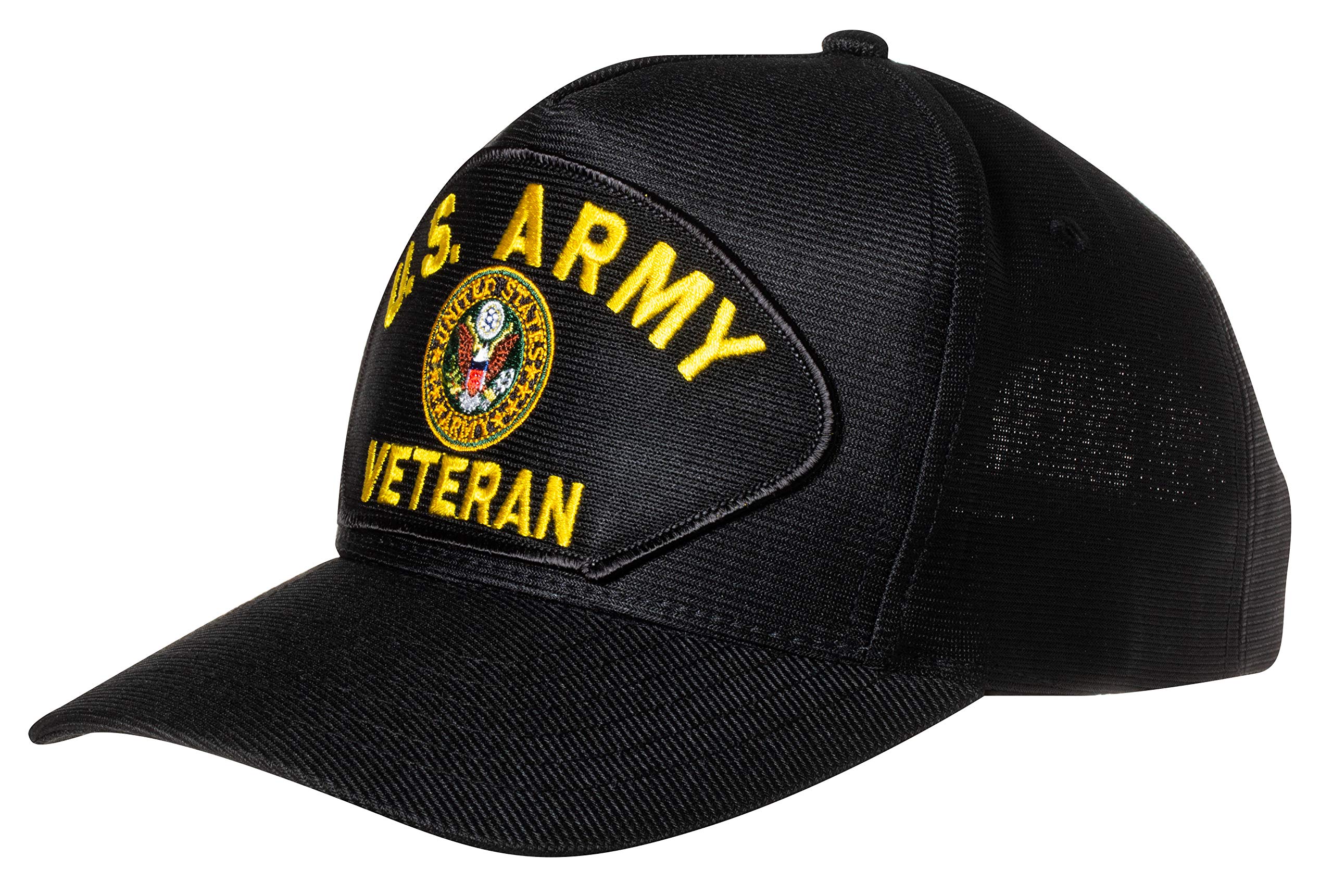 Artisan Owl United States Army Veteran Emblem Patch Hat – Adjustable Baseball Cap (Black)