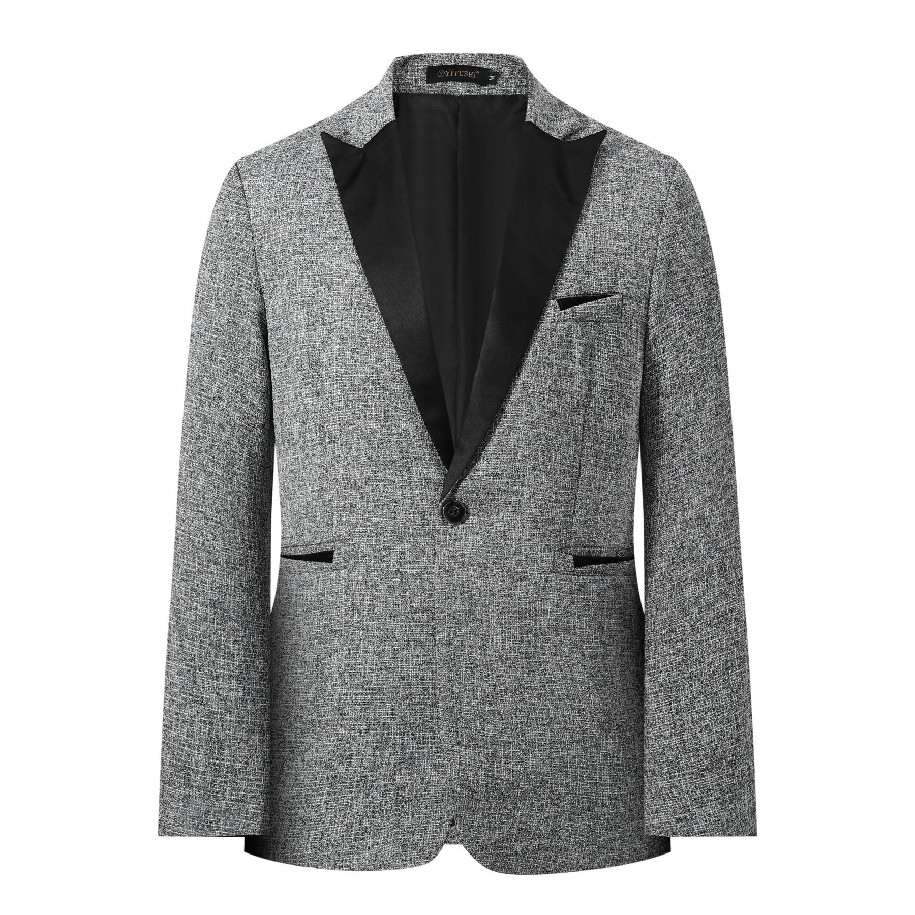 YFFUSHI Sakko Herren Regular Fit Blazer Lässig 1 Knopf Anzugjacke Business Jacke Hochzeit Smoking