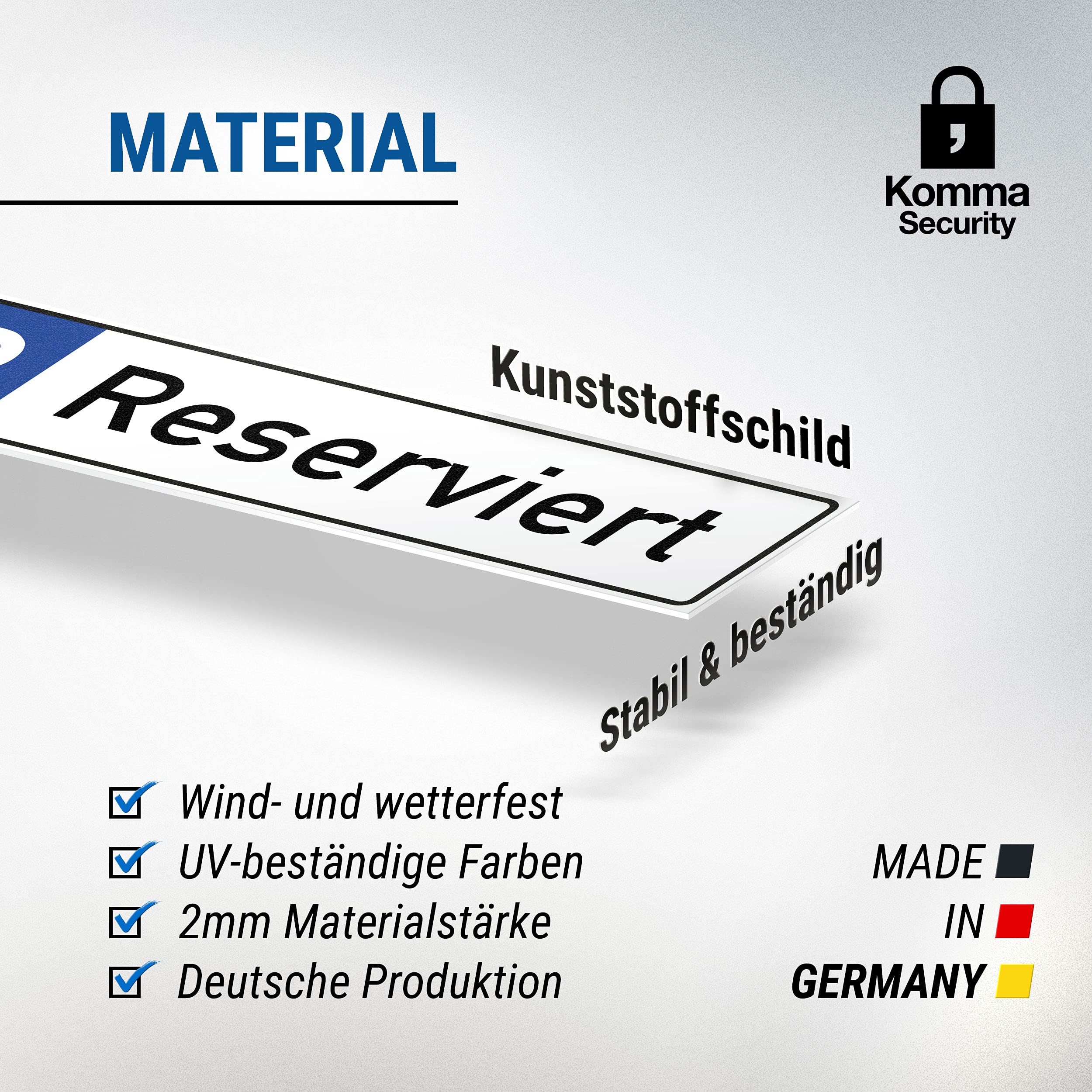 Parkplatzschild "Reserviert", Grau Alumin Produktbild-Vorschau 13