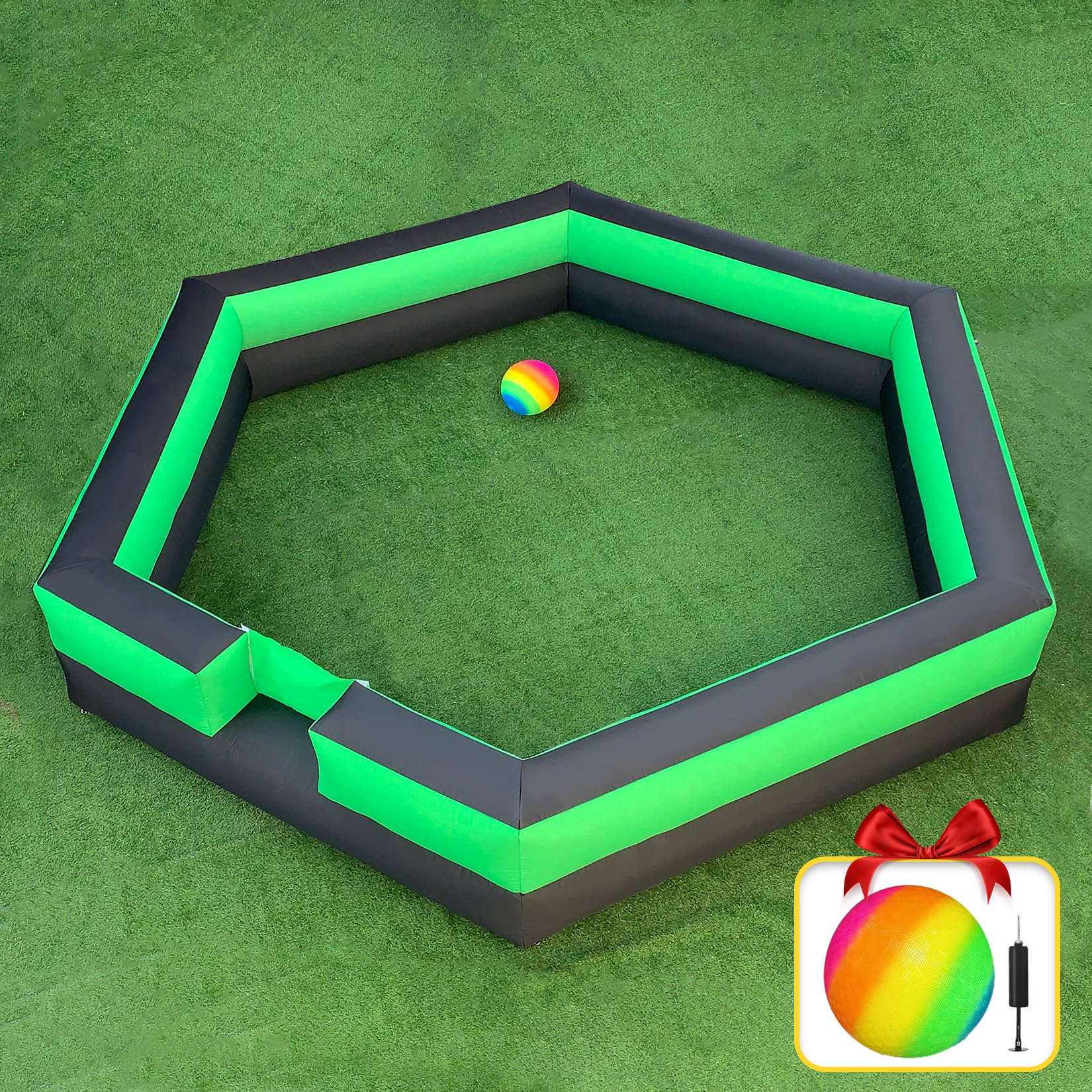 View 1 of 17FT Gaga Ball Pit Portable,Inflatable Gaga Ball Pit with Blower for Indoor Outdoor School Family Activities Giant Inflatable Sport Games