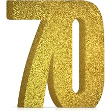 70th Birthday Decorations for Men and Women,70th Anniversary Decorations,Gold Glitter 70th Birthday Party Centerpieces for Table Decorations,70 Table Topper Decor