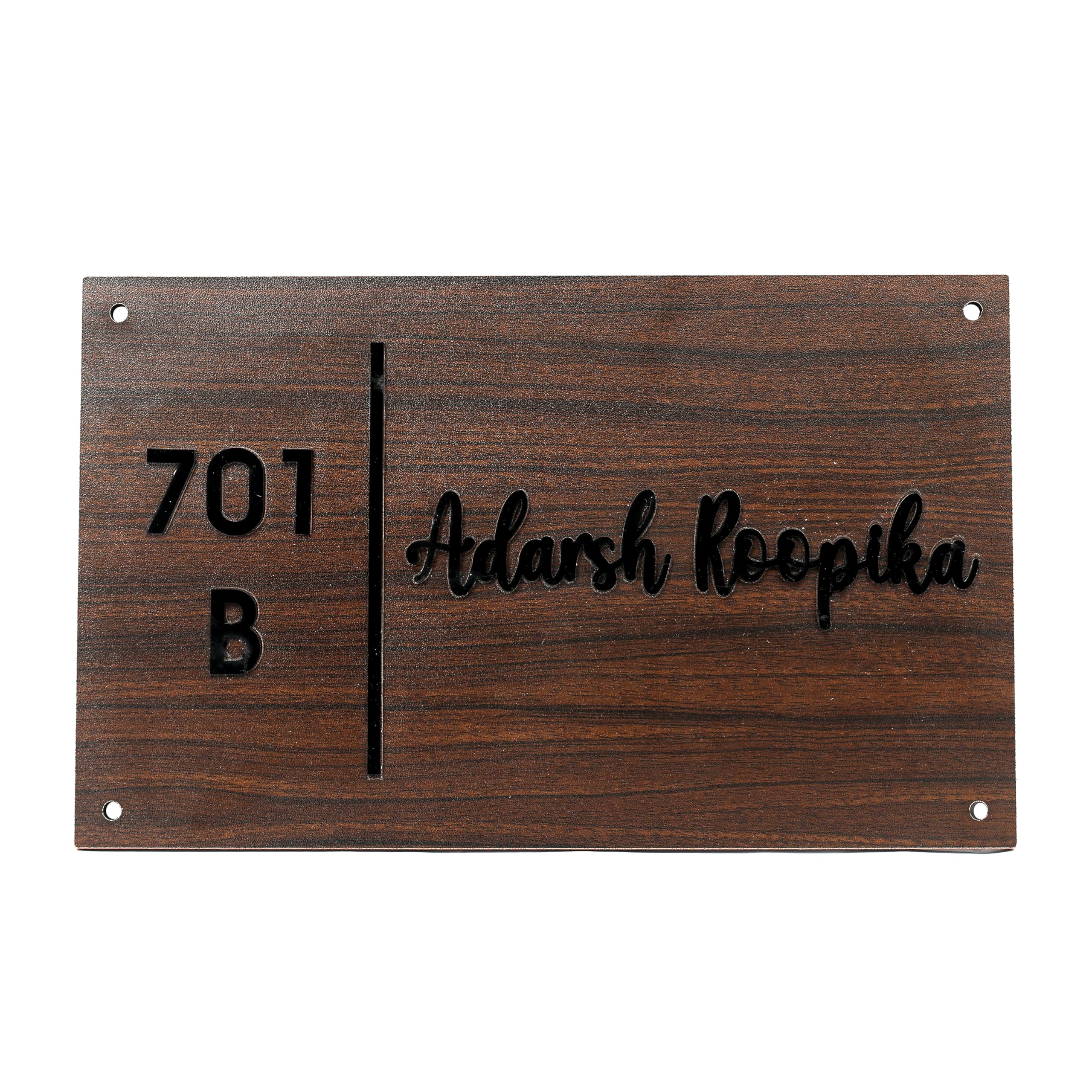 Wooden Texture 3D Name Plate for Home Entrance, Outdoor Wall, Office Door Decor, Malayalam Acrylic Custom Name Board for House, Flat, Gate & Personalized Gift – 17 x 8 Inch — Amazon image 10