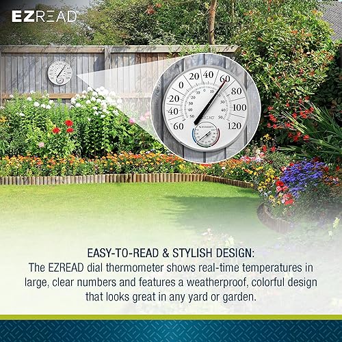 Miniatura 3 de Headwind Consumer Products EZREAD - Termómetro de esfera colgante, termómetros meteorológicos para uso en interiores y exteriores, diámetro grande