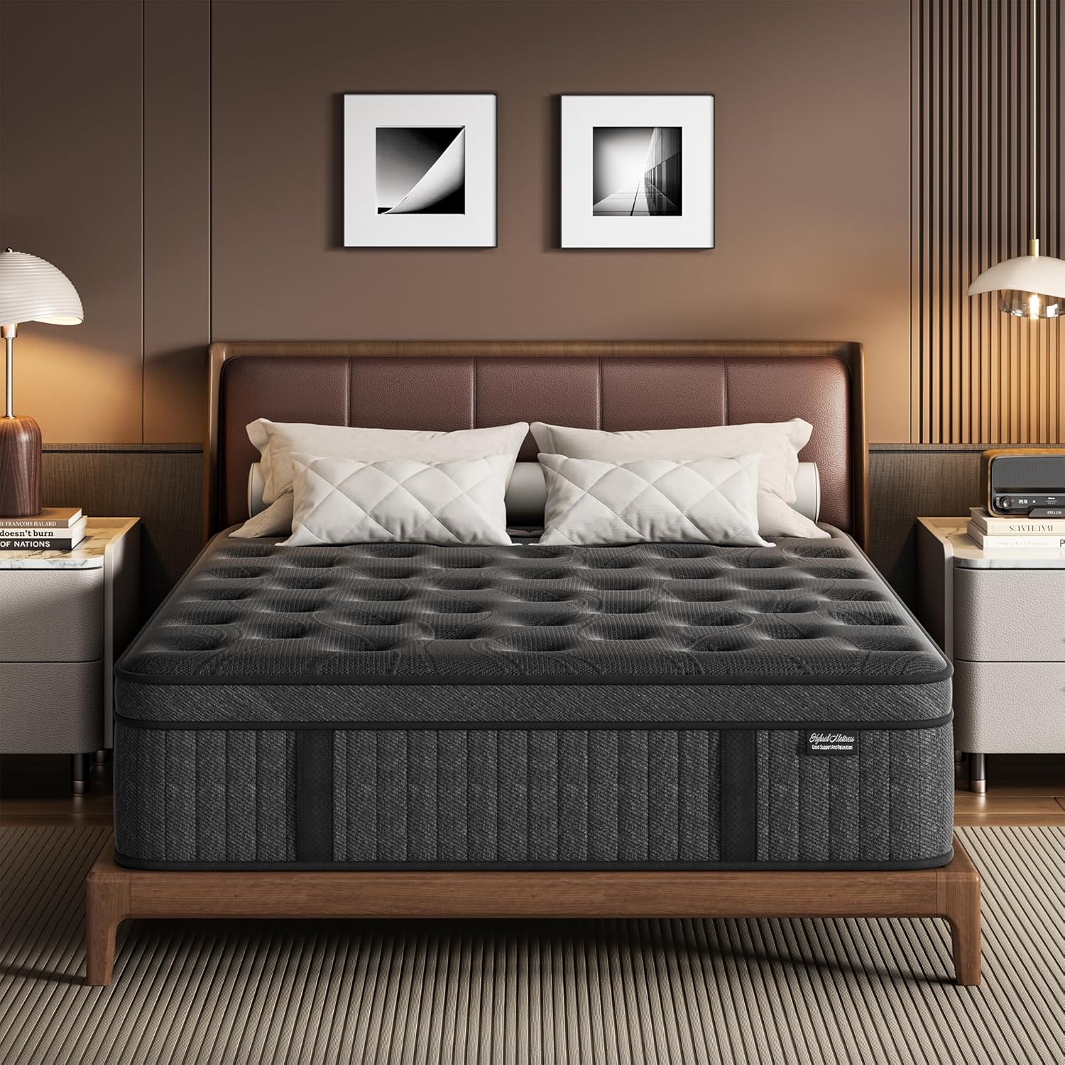 King Mattress, 12 Inch Springs Matress, Bed in a Box，Soft and Breathable, Pressure Relief & Motion Isolation, Medium Firm Feel