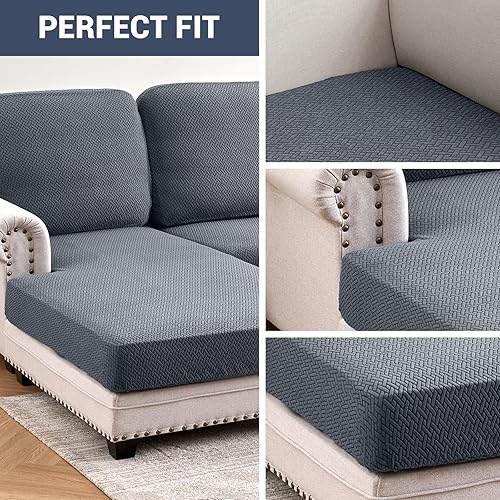 Miniatura 5 de Warmstar Fundas impermeables para sofá modular de 3 piezas, fundas de cojín elásticas de jacquard grueso lavable, apta para mascotas, funda de sofá