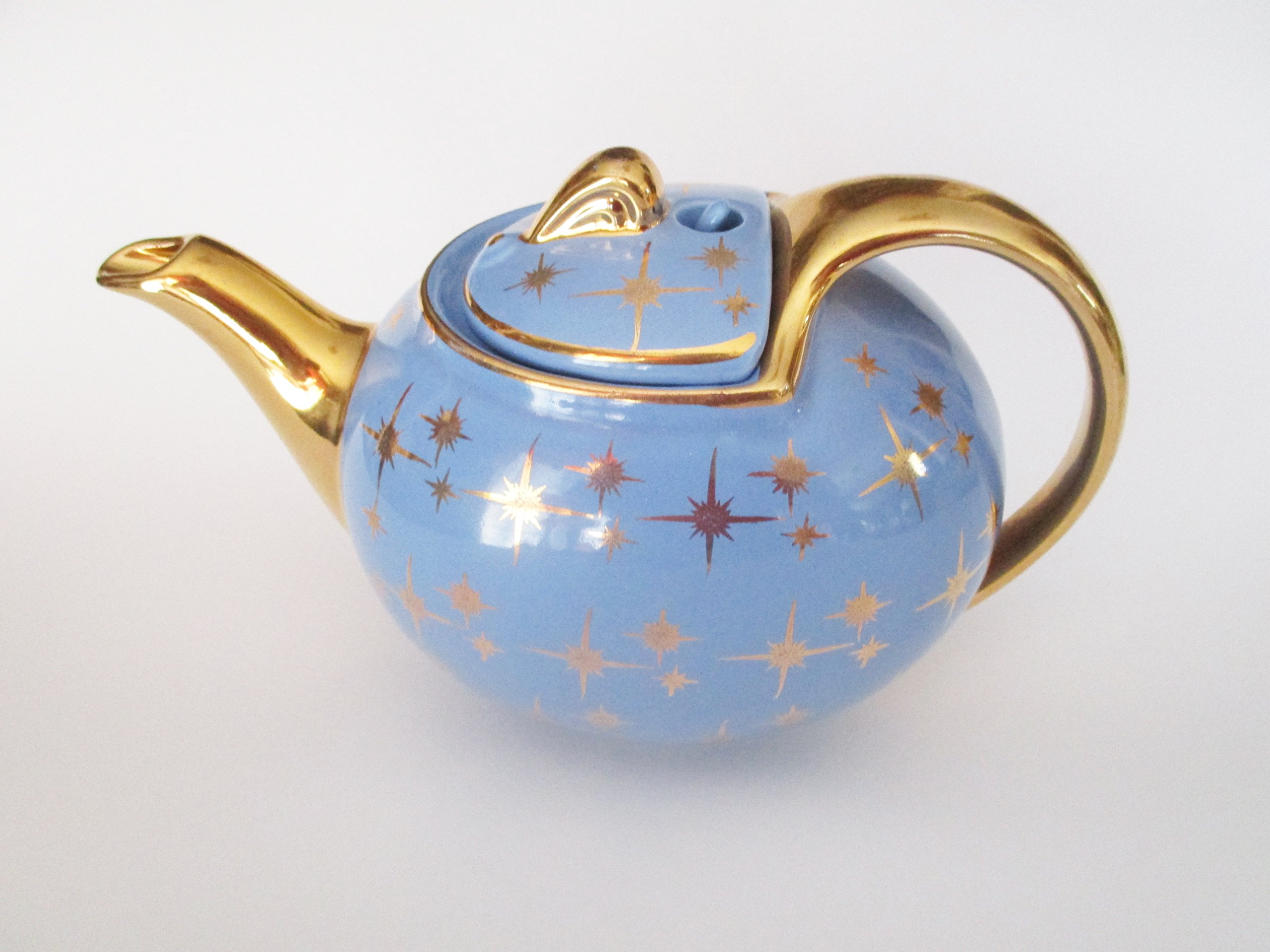 Amazon.com | Antique Hall Blue w/Heavy Gold Trim 6 cup
