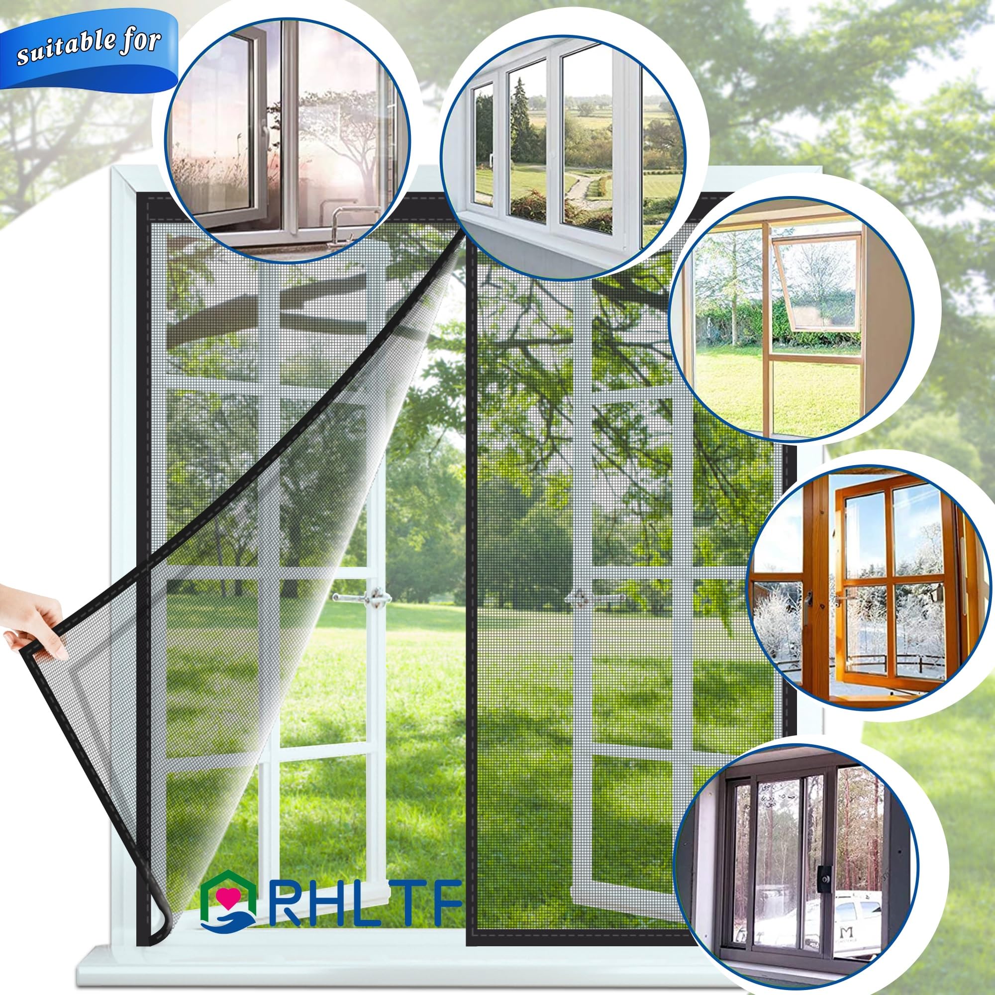 Mesh Fly Curtain,160x220cm Center Opening,Durable Fiberglass Good Corrosion Resistance,High Light Transmittance,Windproof sieć Czarny