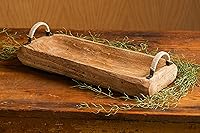 Vista 2 de Your Heart's Content Bandeja de mesa auxiliar de madera rústica con asas, centros de mesa de granja para mesa de comedor, bandejas decorativas