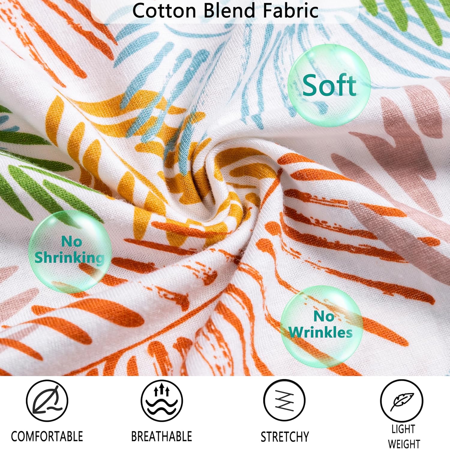 Nightgowns for Women, Women's Sleepwear Lightweight Cotton Nightdress, Crew Neck Sleepshirt Sleeveless Loose Fit - Image 3