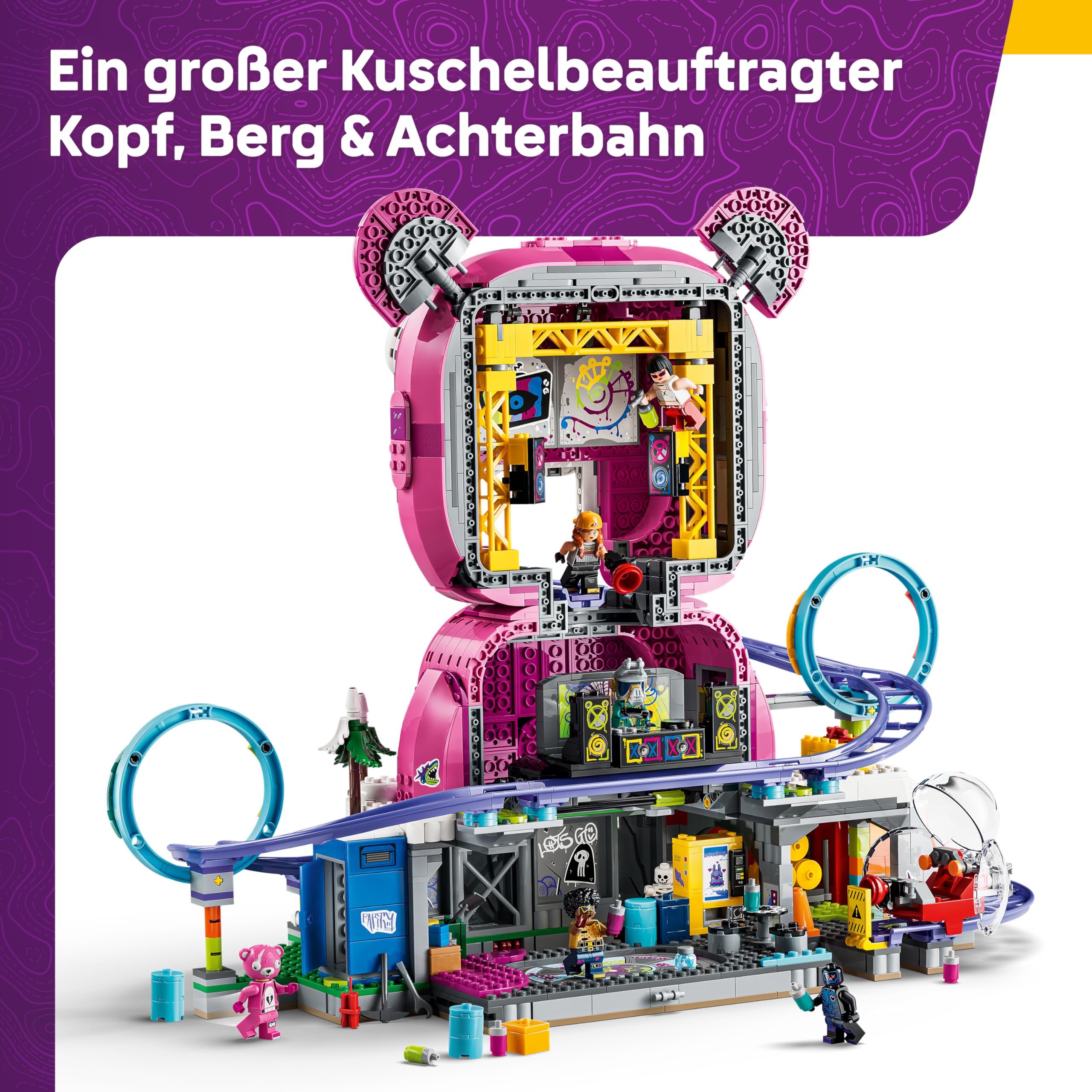 LEGO Fortnite Rave Cave - Interaktives Spielzeug mit Freizeitpark-Modell und 6 Minifiguren - Zimmerdeko für Kinder - Gaming-Geschenk für Jungen, Mädchen und Teenager ab 12 Jahren - 77082