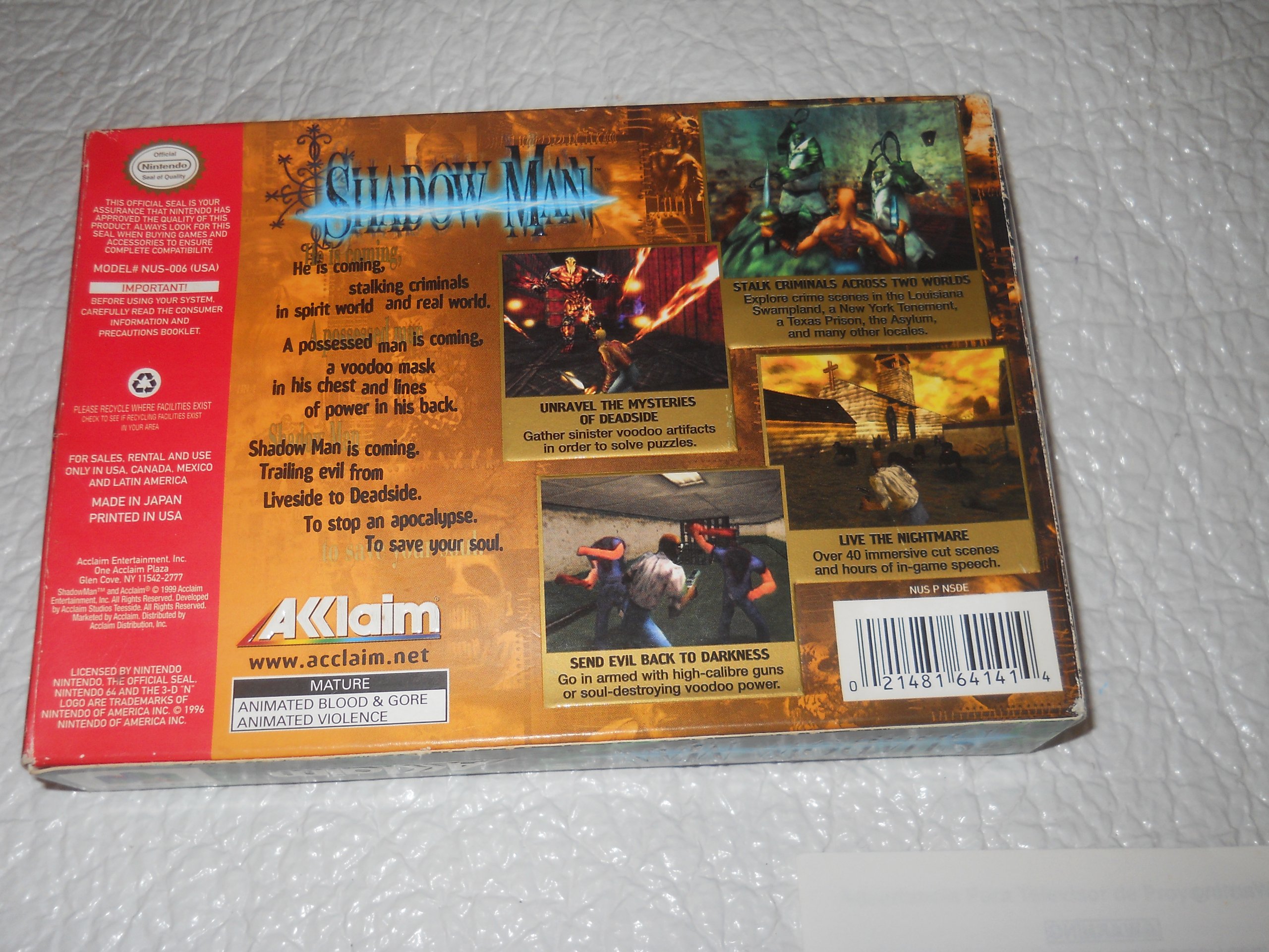 Amazon.com: Shadow Man - Nintendo 64 : Video Games