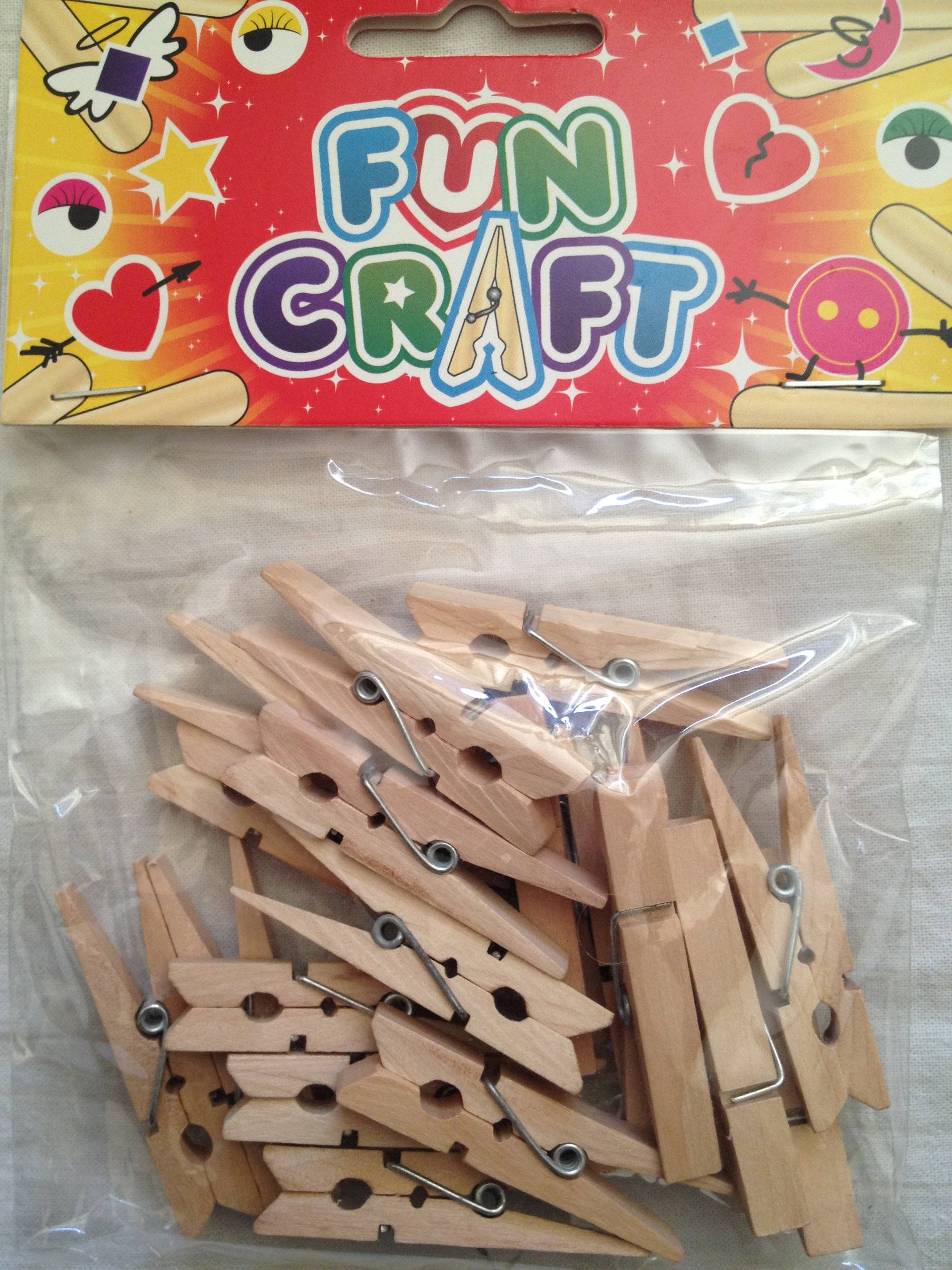 Toyland Pack of 48mm Assorted Craft Kit Pegs - Arts and Crafts