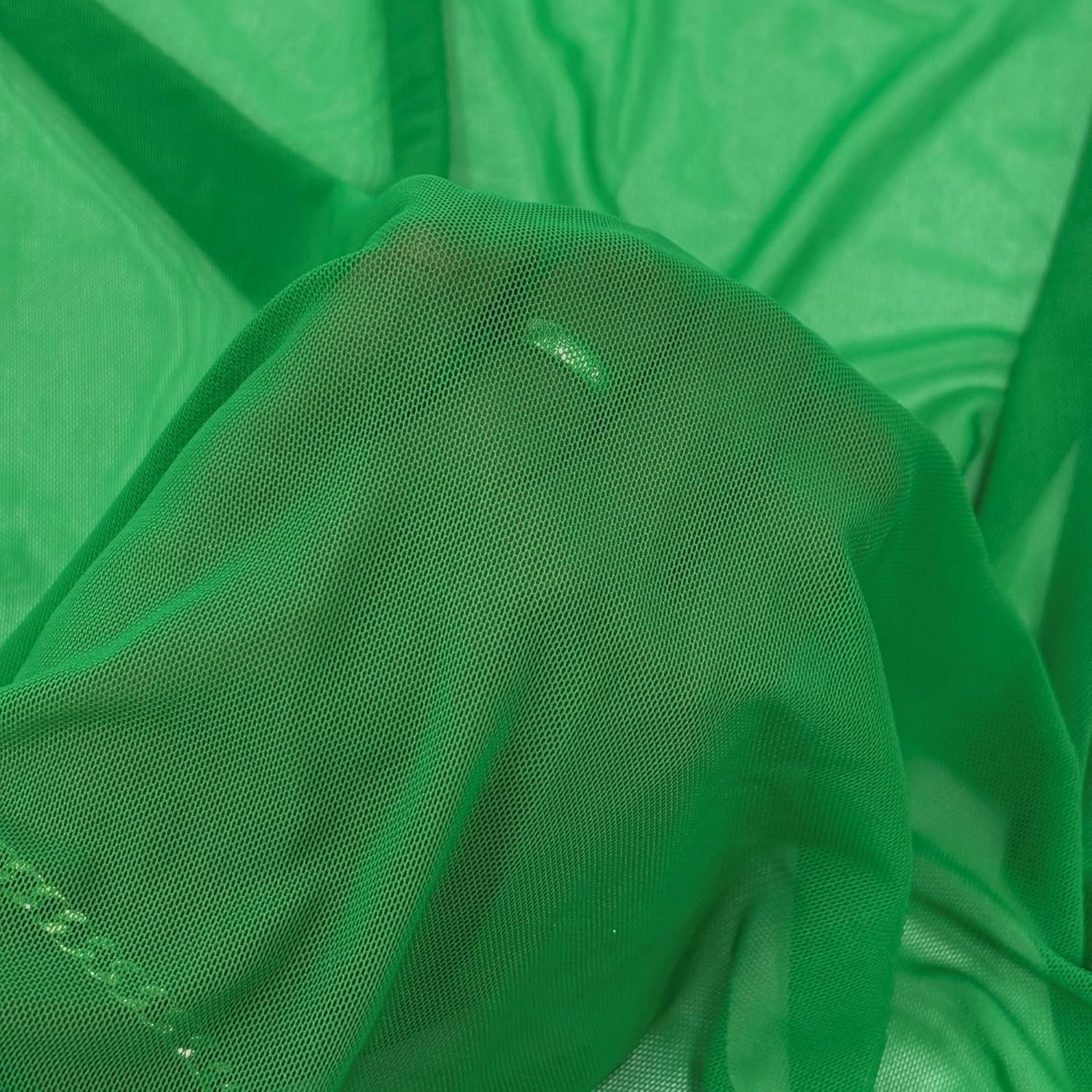 Ice Fabrics 4-Way Stretch Power Mesh Fabric by The Yard - 60" Wide Nylon Spandex Sheer Net - Breathable & Stretchy Mesh Fabric for Sewing Activewear, Dresses, Crafts - Kelly Green - 8 Yards