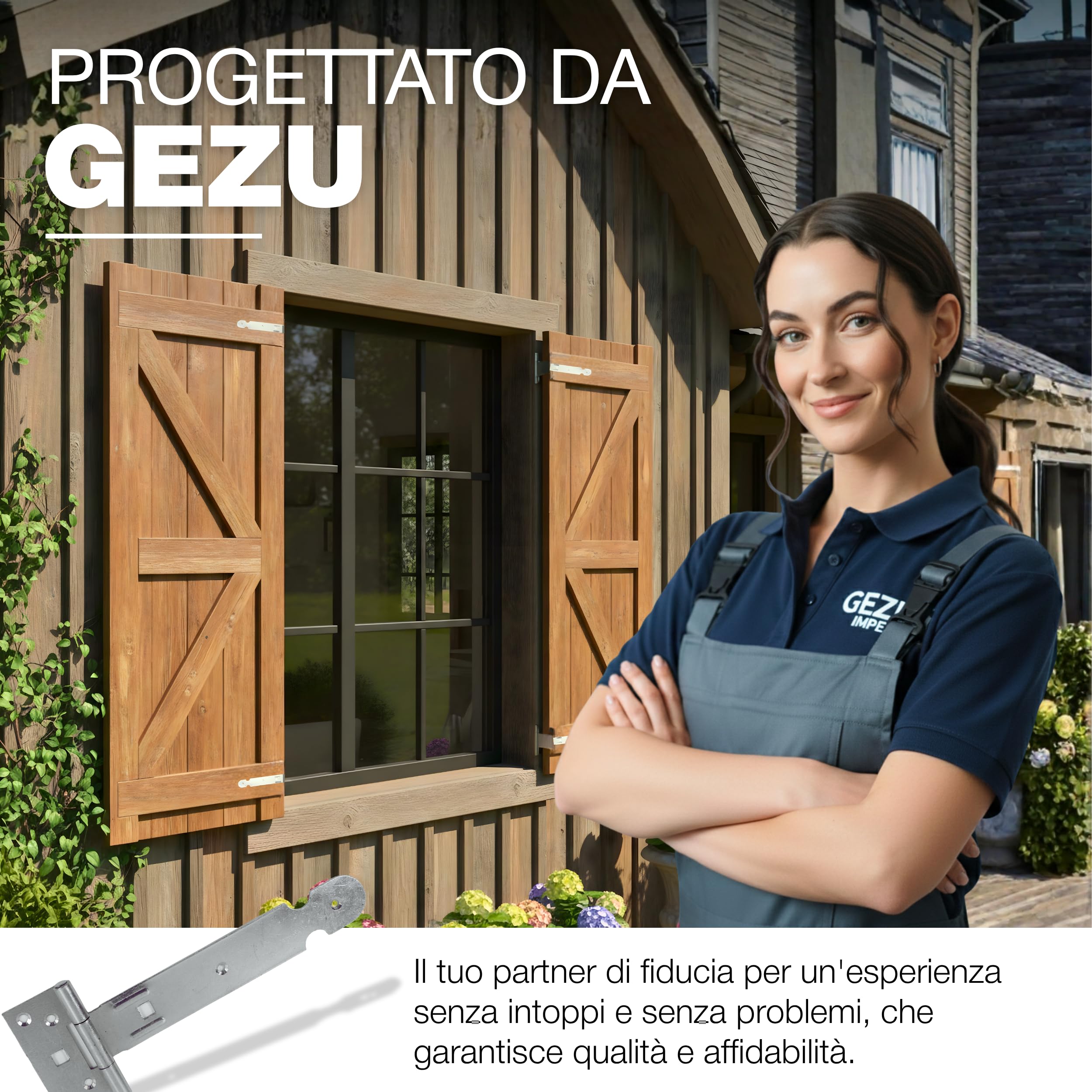 GeZu Impex Cerniera T 200 mm Set di 6 | Elettroplaccato Robusto Gancio per Cancello e Capanno Cerniere per Porta in Legno