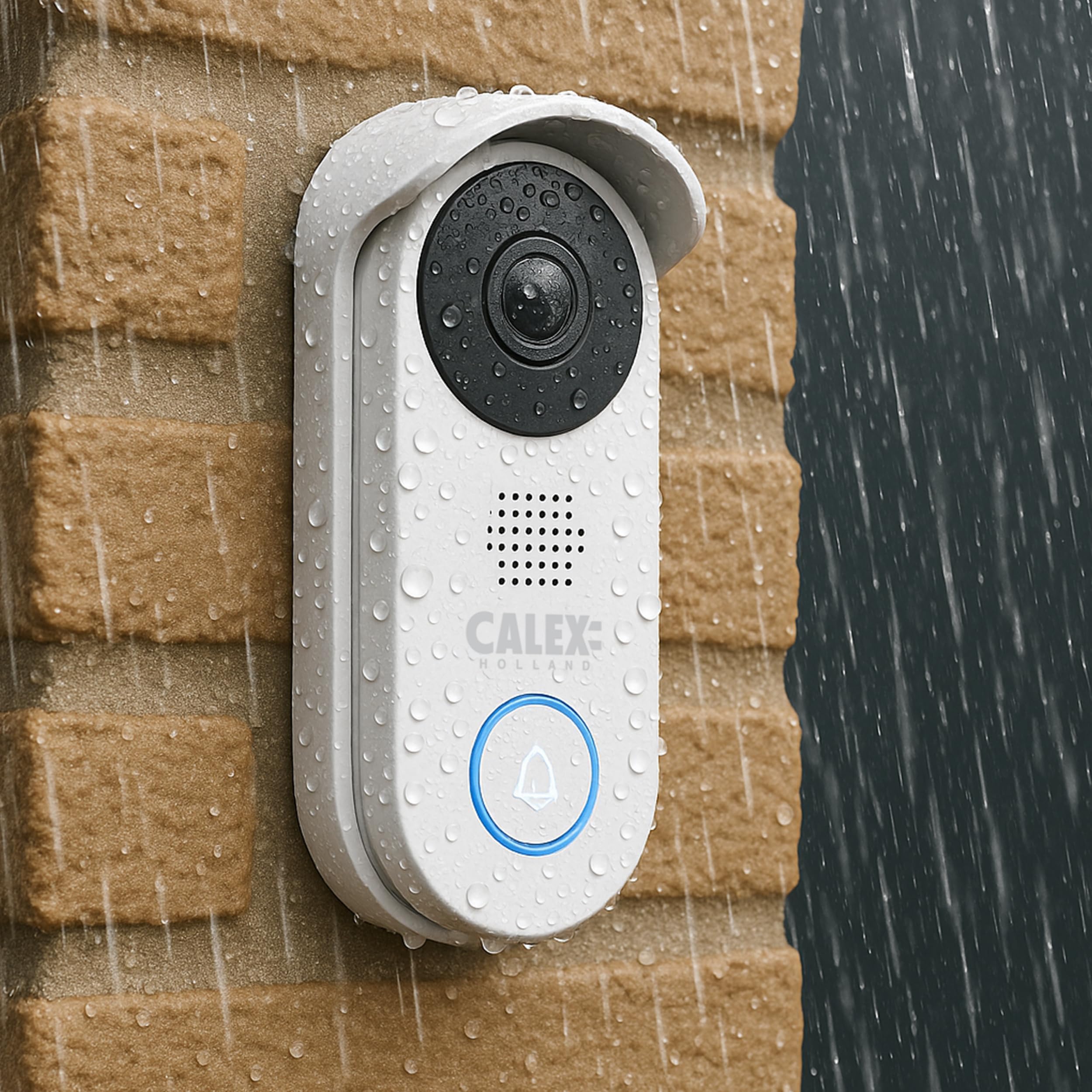 CALEX Videocitofono Smart, Telecamera 2K, Visione Notturna, WiFi App | Vedi chi è alla porta dal tuo smartphone, con visione notturna e archiviazione cloud o su scheda SD