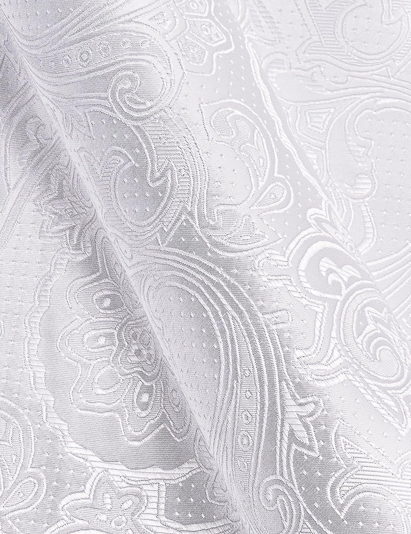 Barry.Wang Mens Dress Shirts Silk Luxury Paisley Big and Tall Long Sleeve Shirt Business Wedding Party Red Black S-3XL