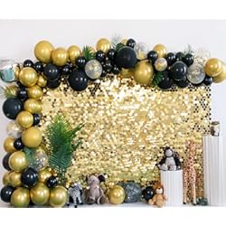 Panel Decorativo Fiesta Kate Decoración Dorada Boda para Fiesta de Cumpleaños de Princesas Escamas de Sirena Brillo Pared Boda Fiesta de Verano Decoraciones de Fiesta de Promoción Club Actuaciones Glitter 30x30cmx12pcs