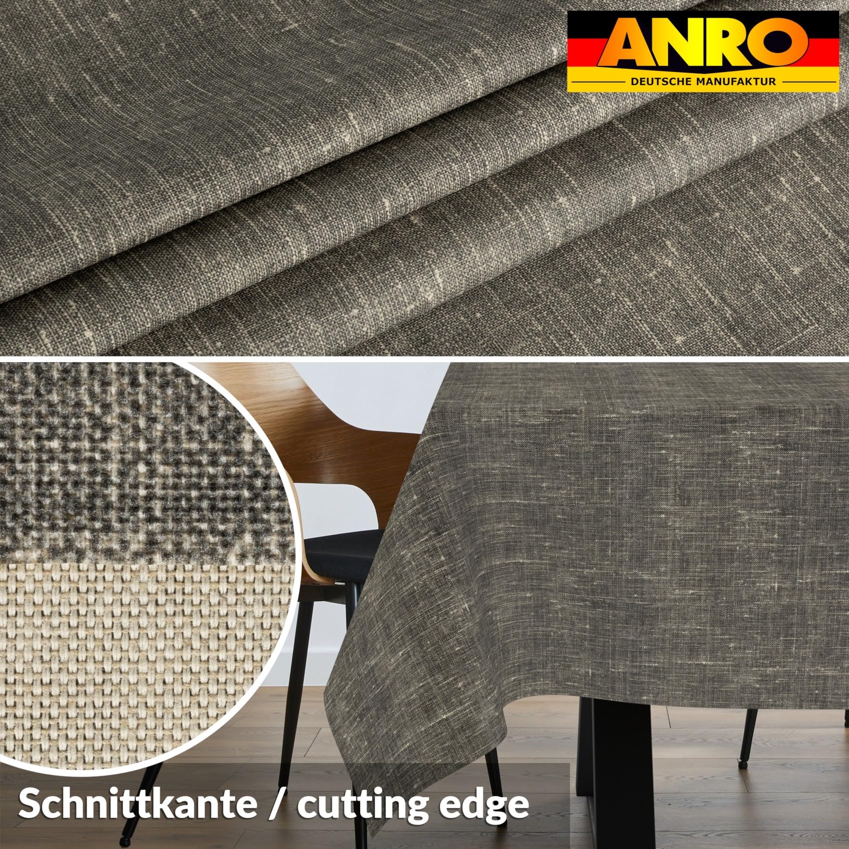 ANRO Mantel de Mesa 70% Algodón 30% Poliéster | Antimanchas Lavable Elegante para Cocina Comedor Jardín 300x140 cm