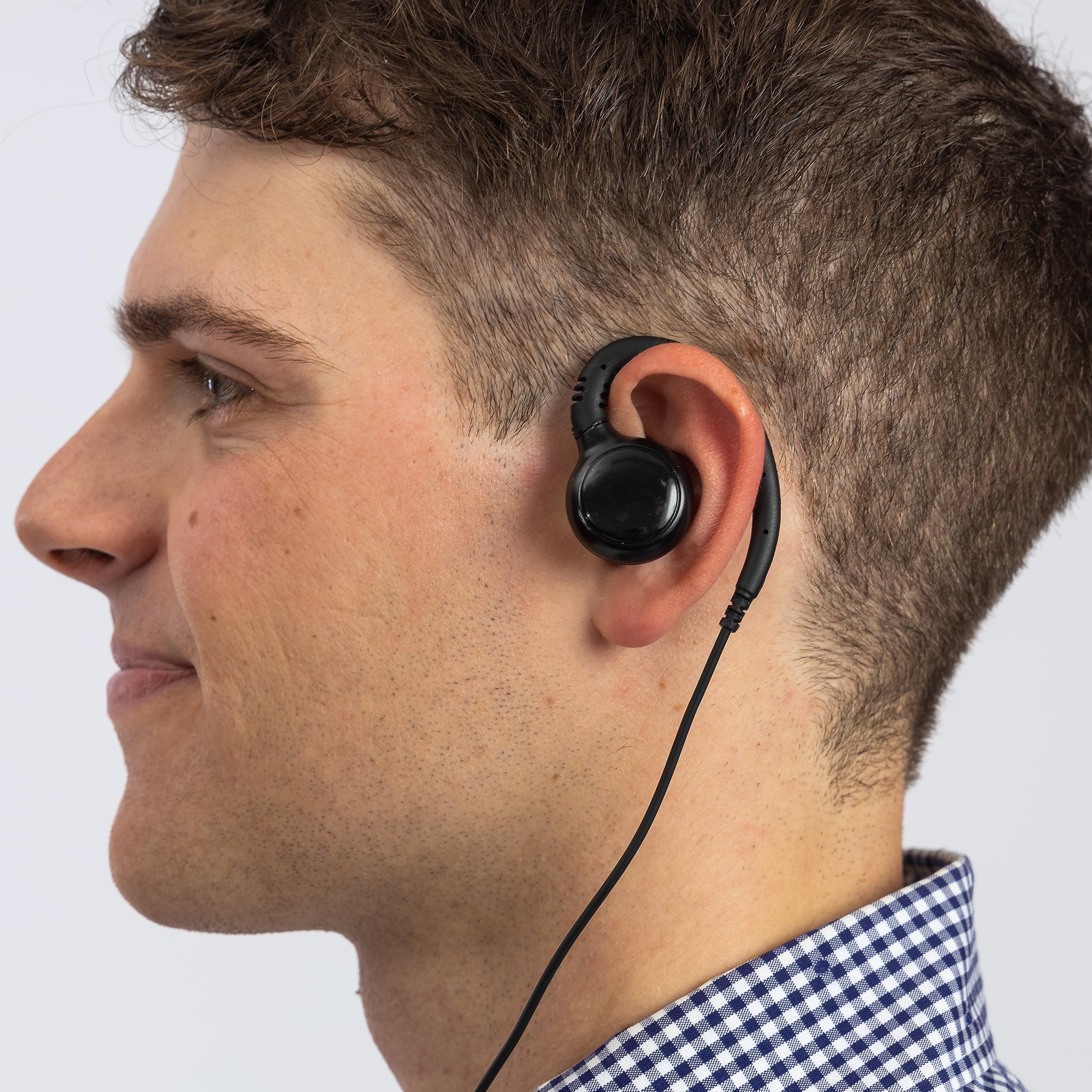 Auriculares de radio para Motorola CLP446, CLK466, cable reforzado con Kevlar, sujeción segura con auriculares en forma de C, múltiples funciones para cualquier ámbito de aplicación