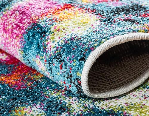 Miniatura 7 de Unique Loom colección Lyon - Alfombra abstracta y moderna, Polipropileno, MultiVerde