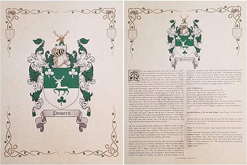Miniatura 1 de Martinez - Coat of Arms and Last Name History - 8.5x11 Print Combo Set