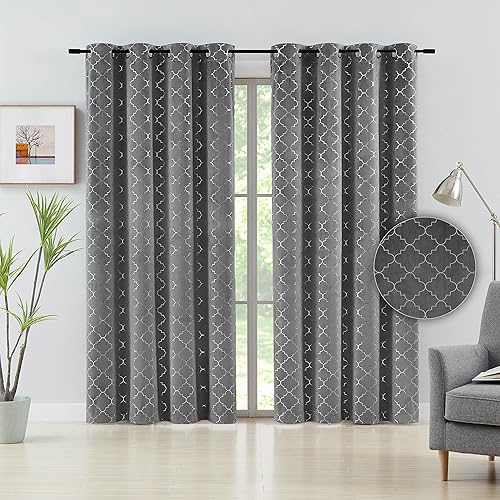 Miniatura 8 de Jackroy Cortinas suaves de terciopelo gris de lujo de 63 pulgadas de largo, juego de 2 paneles para dormitorio, cortinas opacas clásicas