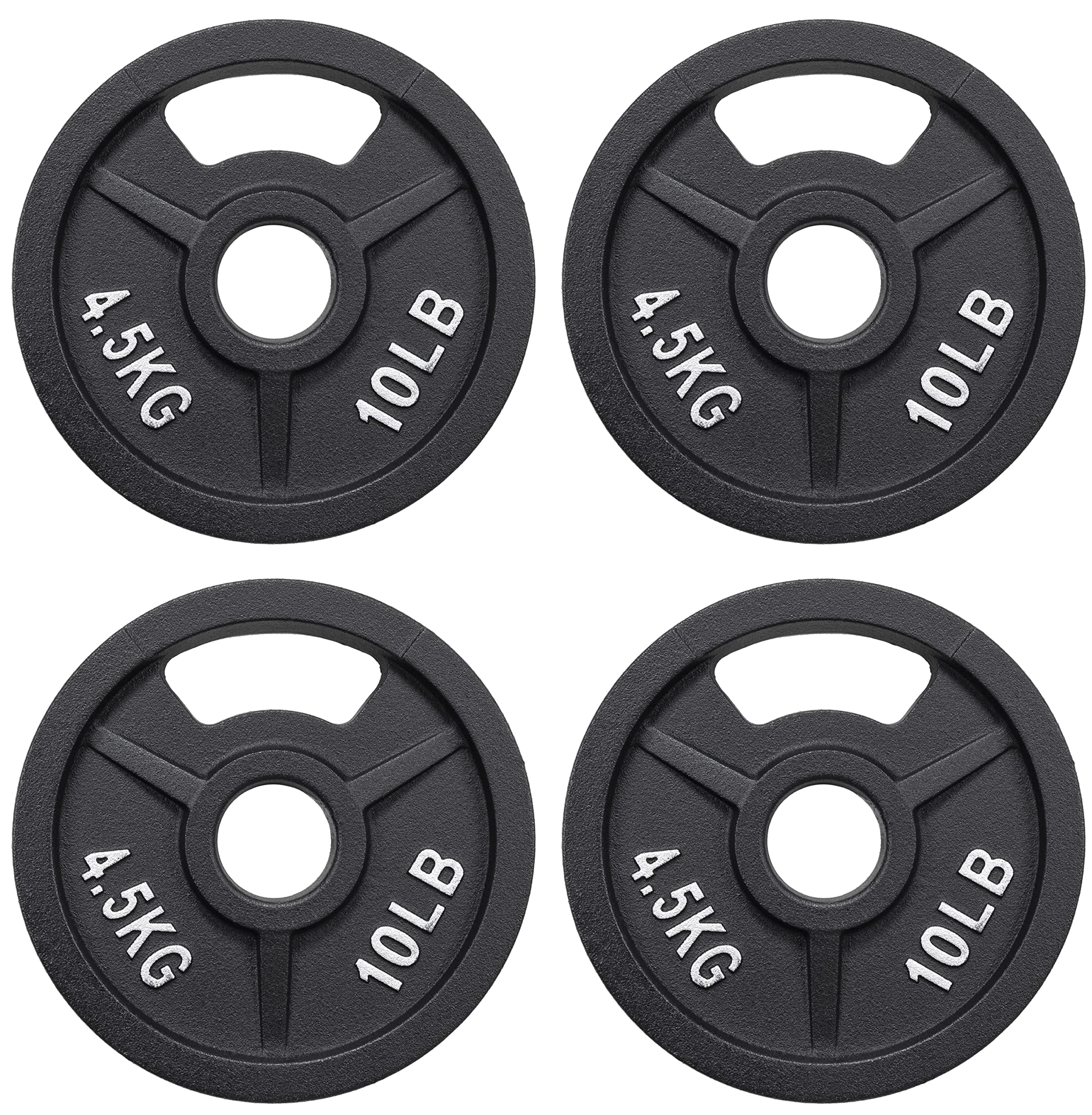 Fitvids 2-Inch Olympic and 1-Inch Standard Cast Iron Weight Plate for Strength Training & Weightlifting, Multiple Weights Available